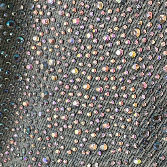 Elegant Glitter Light Blue Denim Jacket with Glitter Accents - Picture 5 of 6